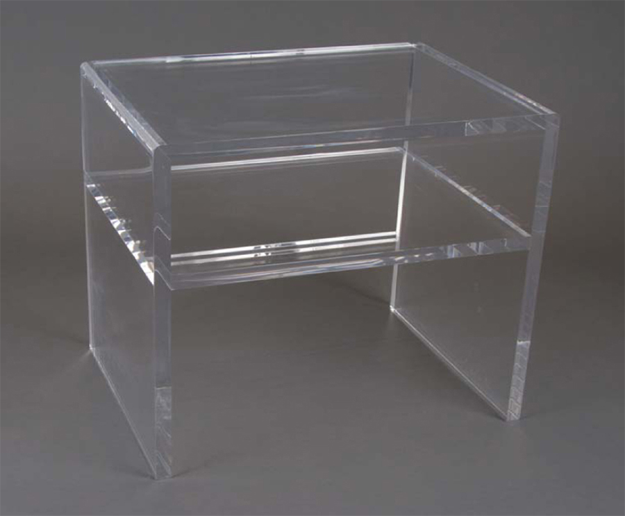 SIMPLE ACRYLIC SIDE TABLE WITH ONE SHELF